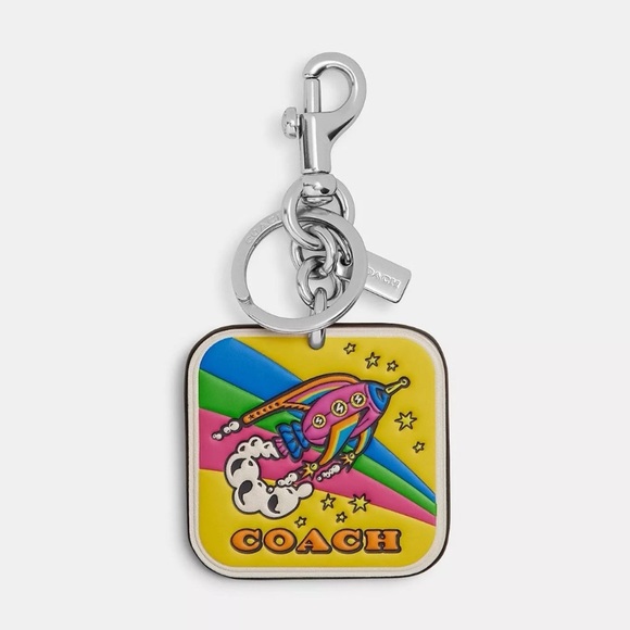 Coach Cosmic Collection Rocket Bag Charm in Silver/Multi Smooth Leather NWT - Picture 11 of 13
